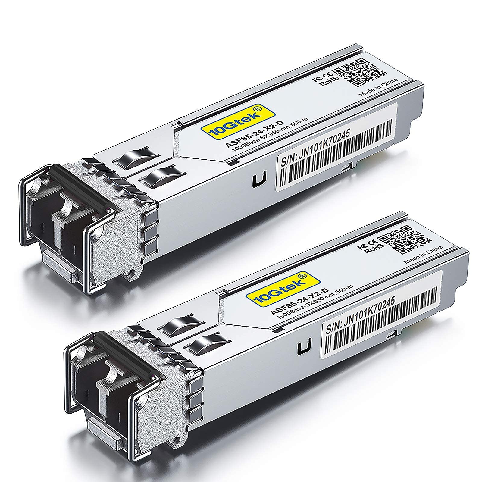 10Gtek 1G SFP SX Multimode Transceiver for Ubiquiti UF-MM-1G, 2-Pack