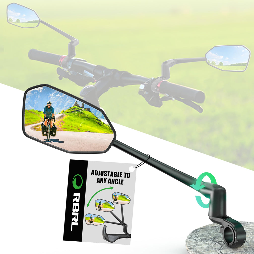 RBRL Bike Mirror | Aluminum Alloy Handlebar Mount HD Glass Ebike Mirror