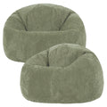 icon Kingston Cord Bean Bag with Filling Included, Set of 2, Green