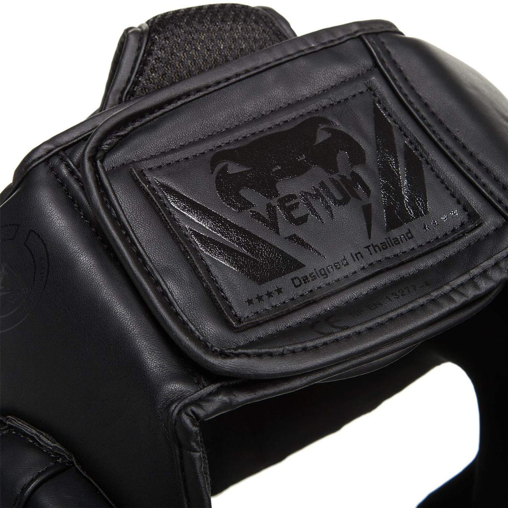 Venum Challenger 2.0 Boxing Headgear – Black Skintex Leather – One Size