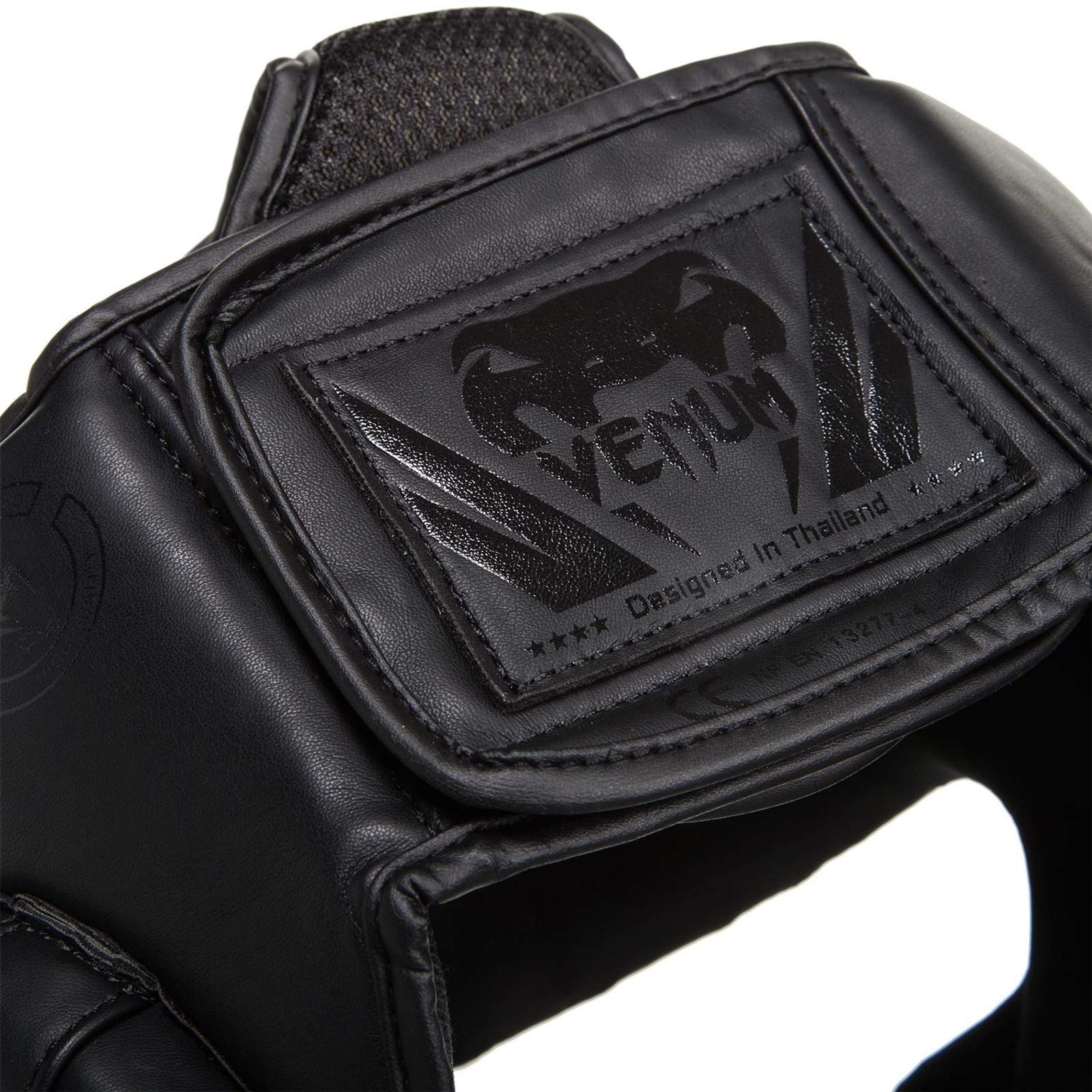Venum Challenger 2.0 Boxing Headgear – Black Skintex Leather – One Size