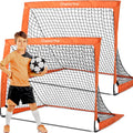 Display4top Set of 2 Pop-up Football Goals – Foldable Kids Soccer Nets