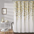 Lush Decor Weeping Flower Floral Shower Curtain - Yellow & Gray Microfiber