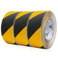 BOMEI PACK Anti Slip Tape – 3 Rolls Yellow & Black High Traction Safety Treads