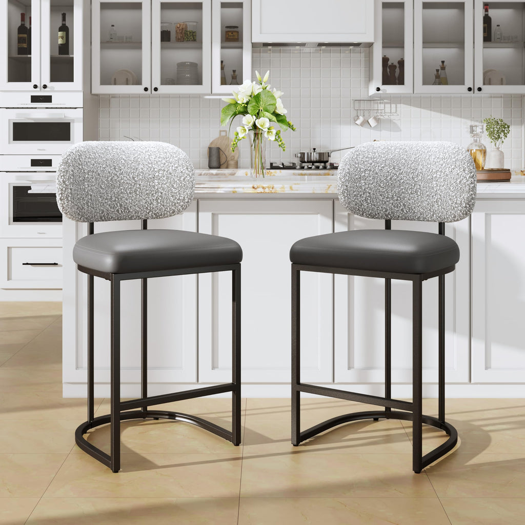 ALPHA HOME Bar Stools Set of 2 with Back Breakfast Counter Height Bar Stool - image 1