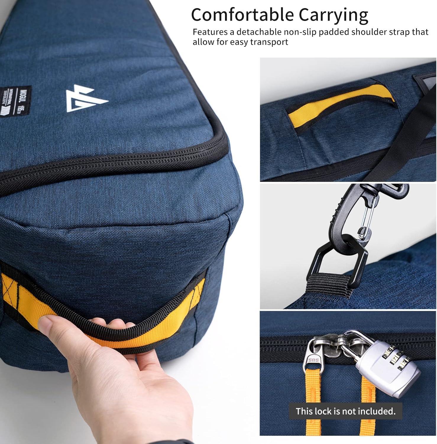 Unigear SKI-Mogul Padded Ski Bag | Water-Resistant Travel Case up to 192cm
