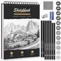 DazSpirit A4 Hardcover Sketchbook | 200gsm Paper & 12 Sketch Pencils Set