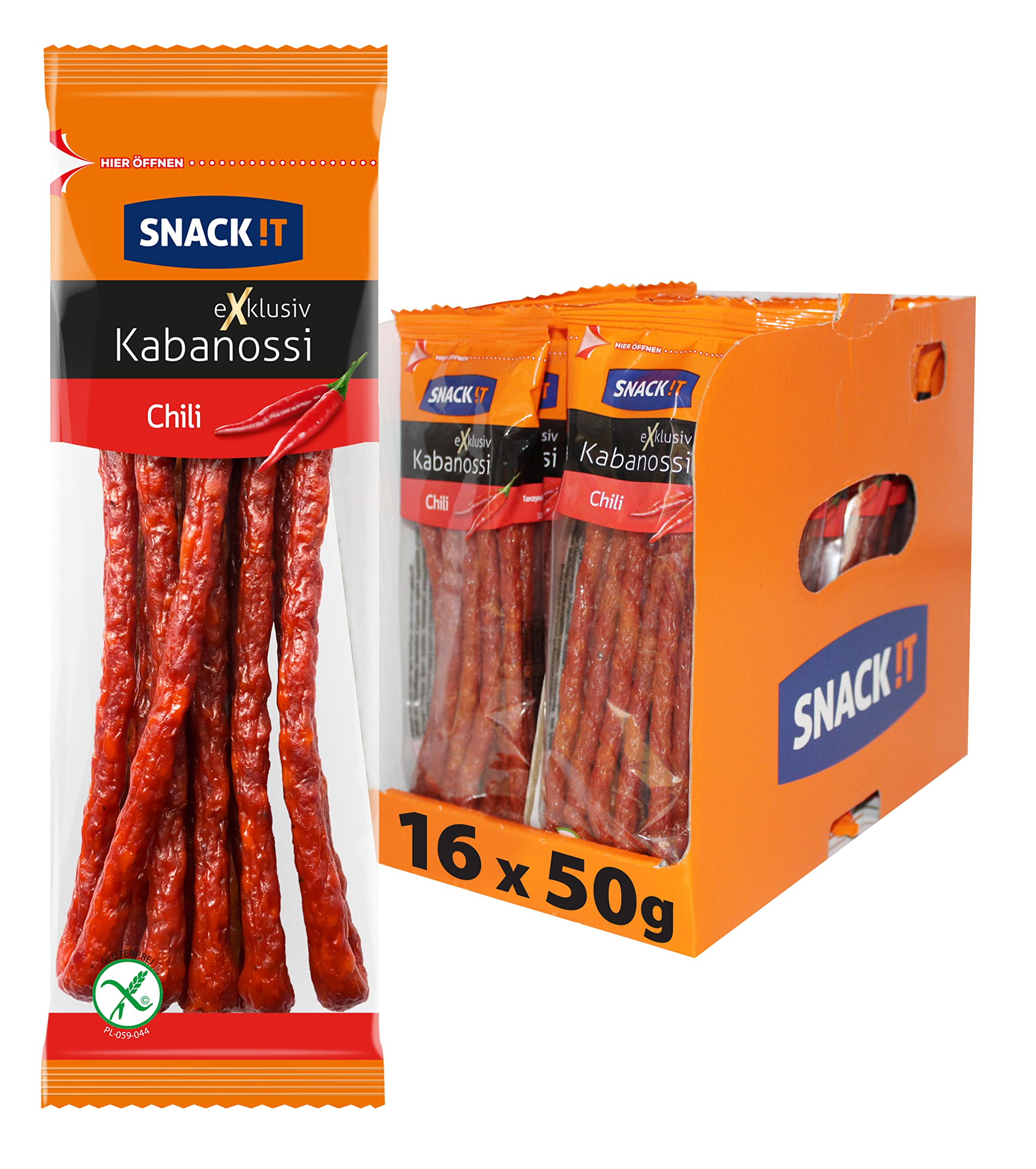 Tarczyński Snack It Chilli Kabanos Pork Sausage - 16 x 50g Multipack