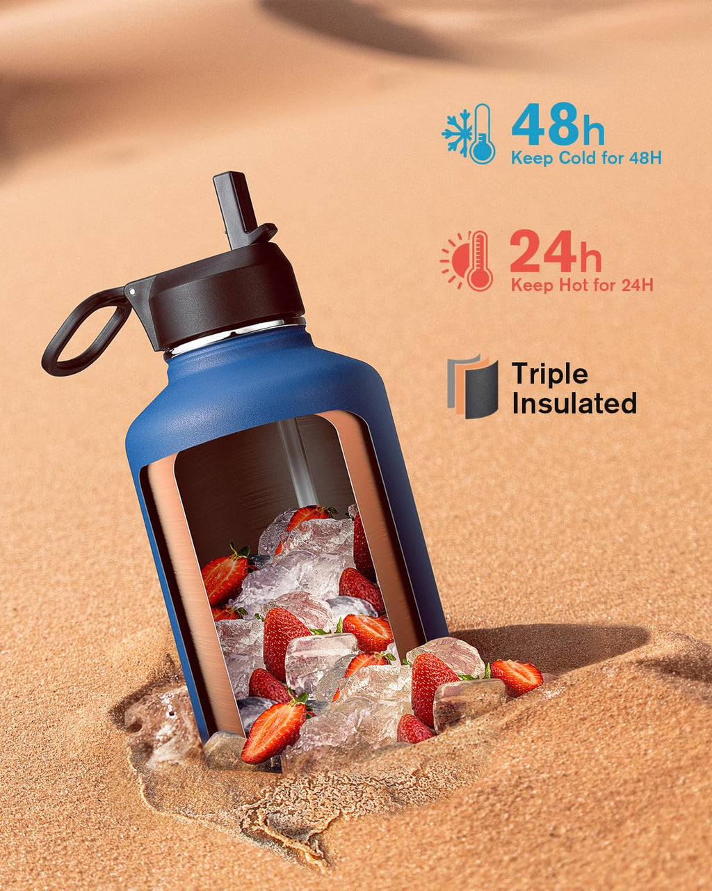 Coolflask 2L Insulated Water Bottle | Stainless Steel Leakproof Flask