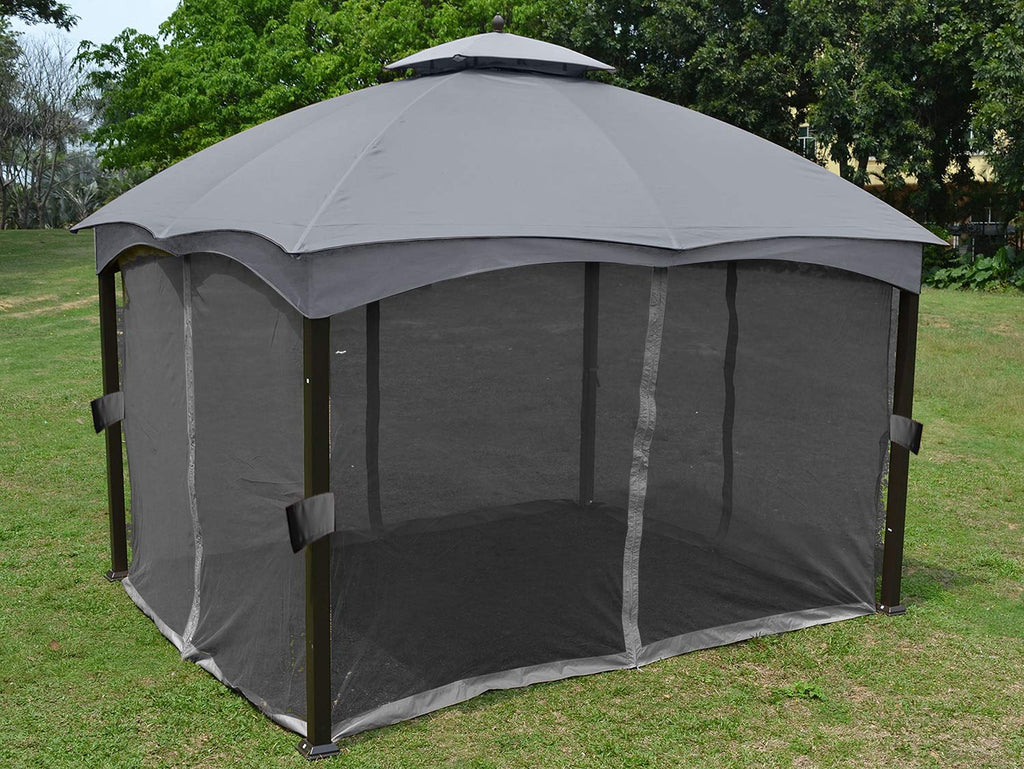 ABCCANOPY 10' x 12' Gazebo Replacement Mosquito Netting Walls - Gray