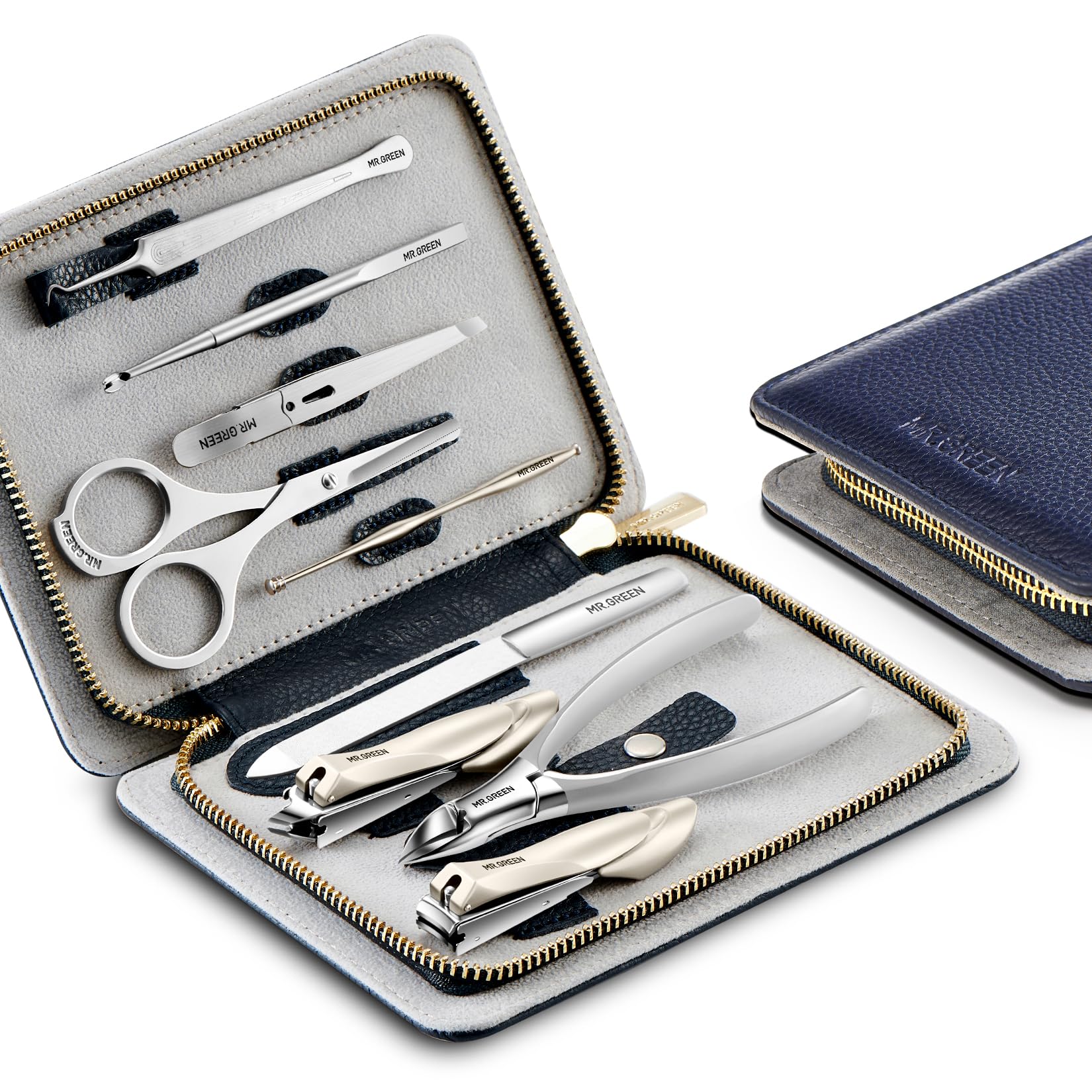 MR.GREEN 9-in-1 Manicure Set | Stainless Steel & Full Grain Leather