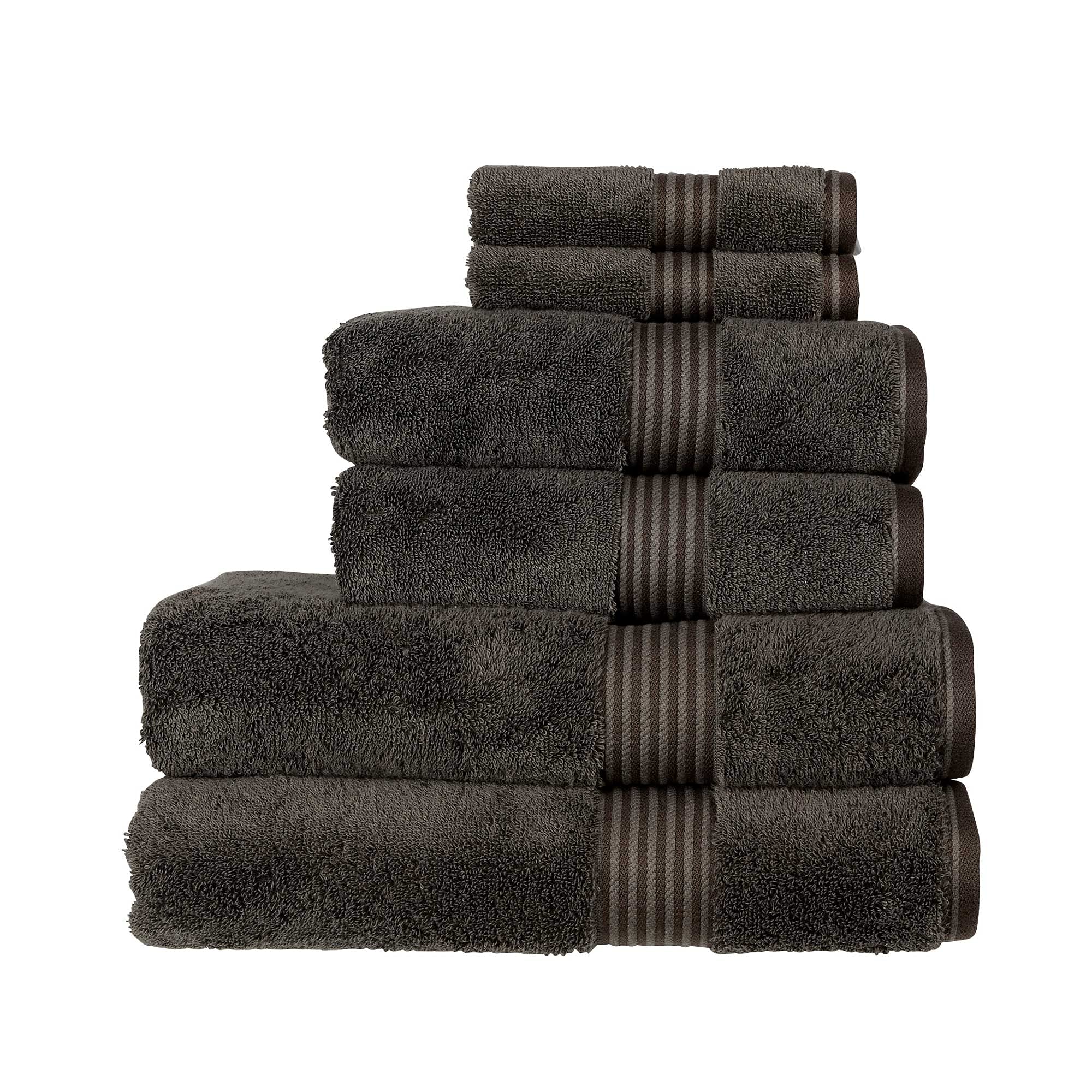 Christy Supreme Hygro 6 Piece Towel Set | Supima Cotton | Graphite