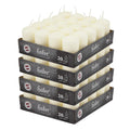 Hofer Ivory Pillar Candles – Set of 80 Unscented Dripless Candles
