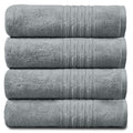 Jolof Store Hampton Bath Towel Set | 100% Ringspun Cotton 4PK – Silver