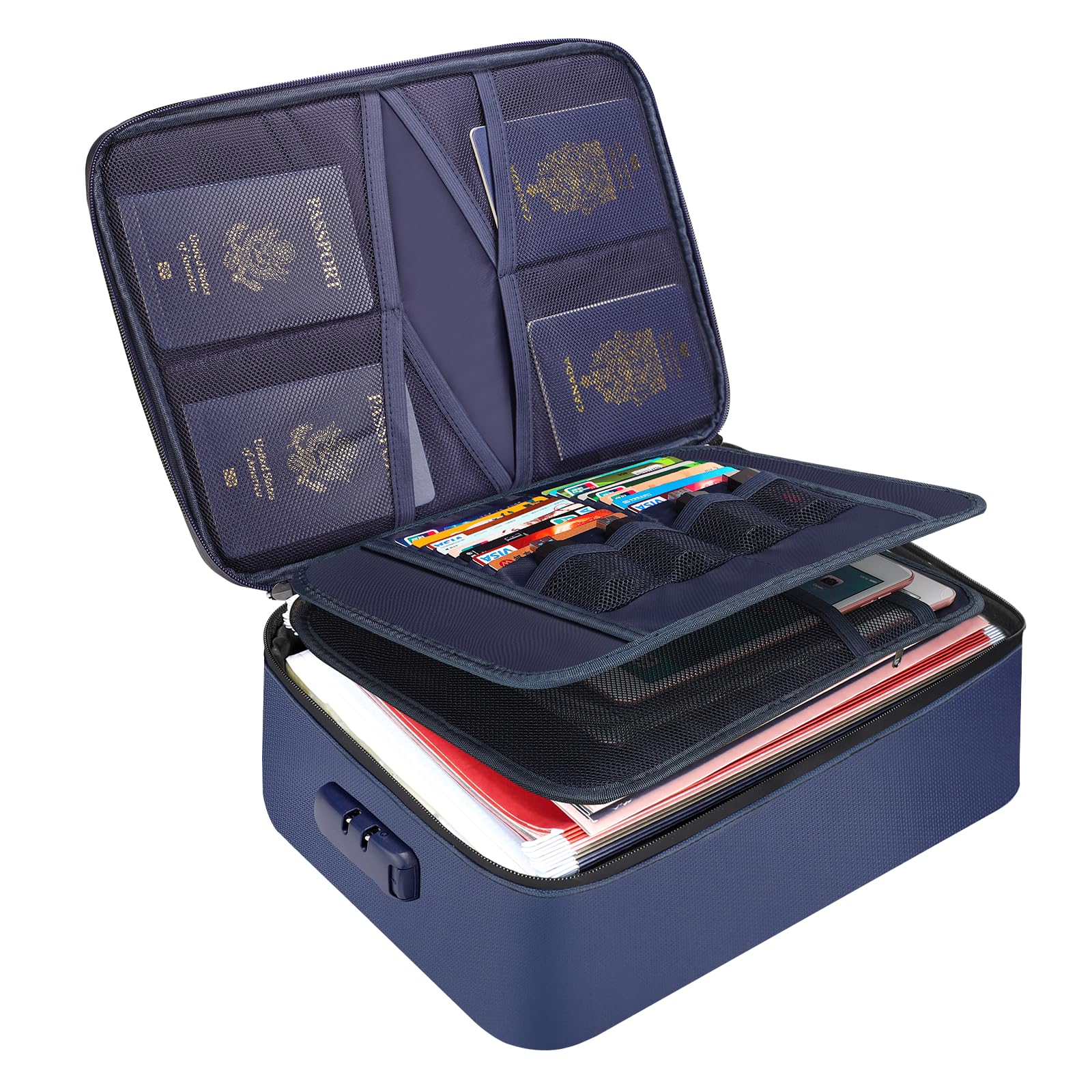 Tamfile Fireproof Document Box – Waterproof File Storage Bag with Lock