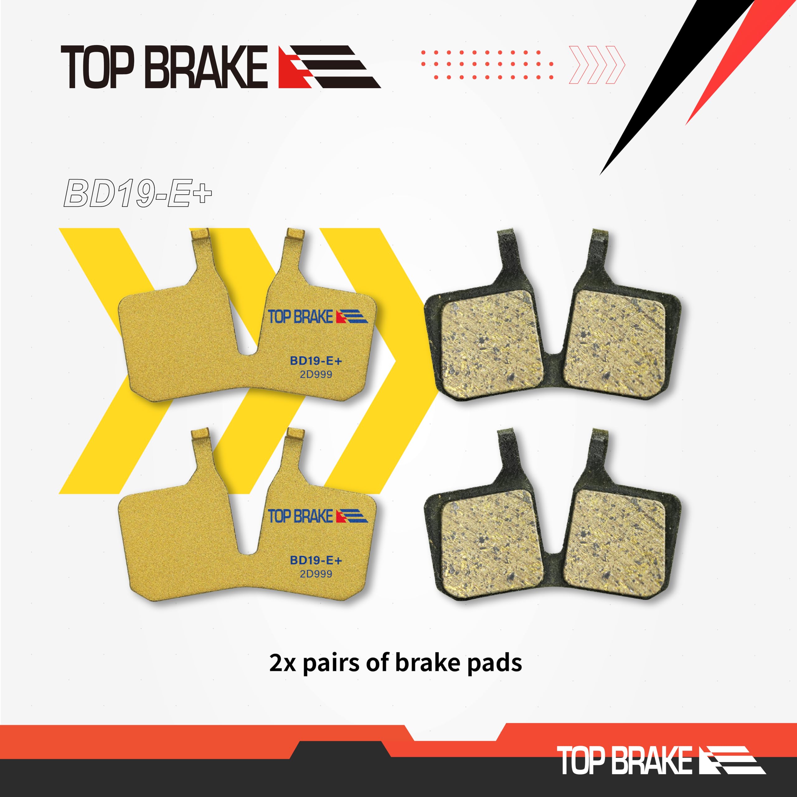 Top Brake BD19-E+ Disc Brake Pads for Magura MT5 MT7 4-Piston - 2 Pairs