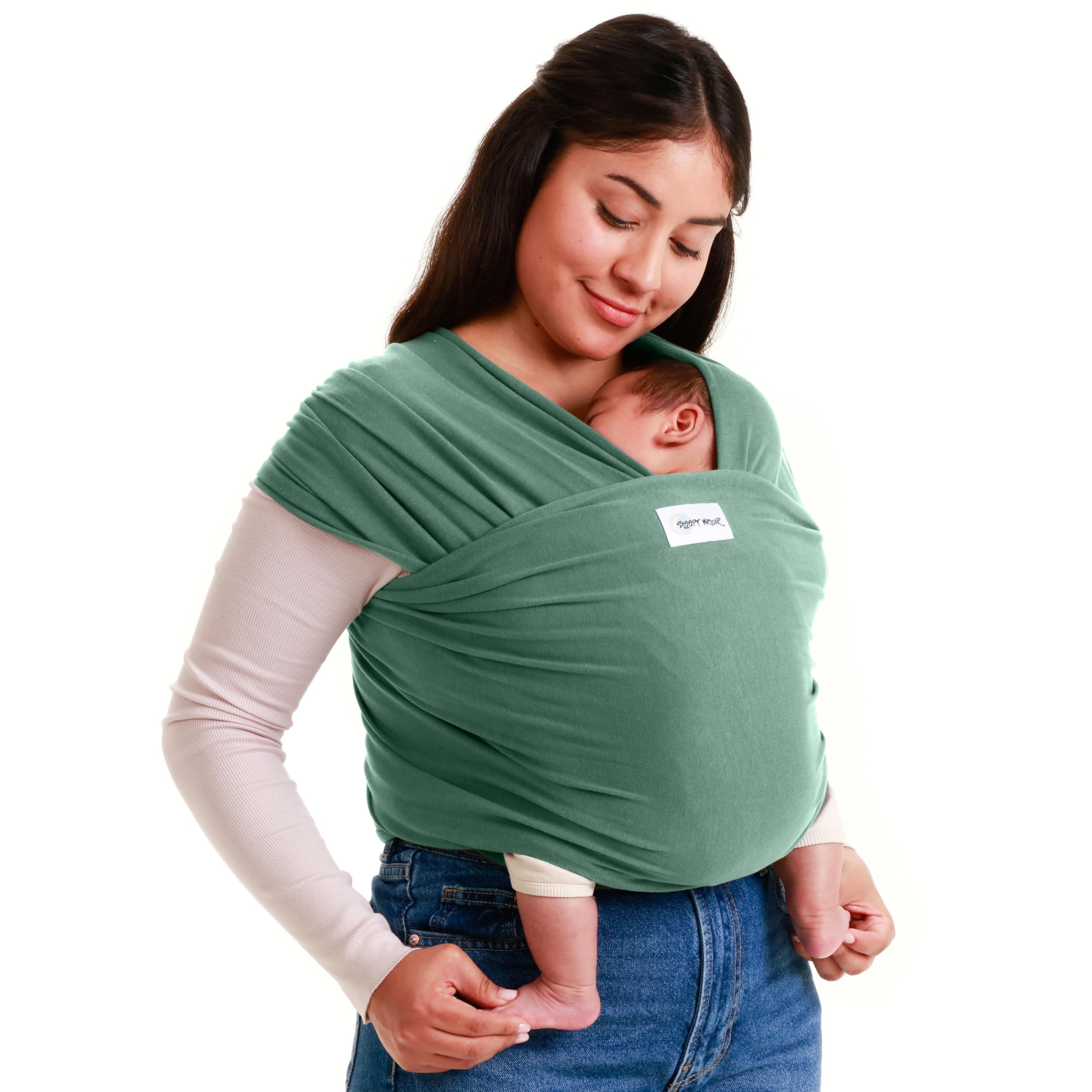 Sleepy Wrap Baby Carrier – Breathable Sage Green Newborn to Toddler