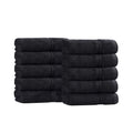 Superior Egyptian Cotton Face Towel Set - 10-Piece Black 600 GSM