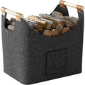 60L Felt Firewood Basket – Foldable Wood Tote with Handles