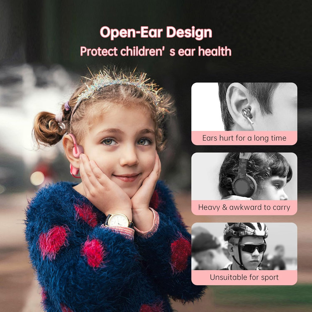 LOBKIN Kids Open Ear Headphones – Bluetooth 5.3 Wireless IPX5 Sports