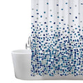 ANSIO Shower Curtain Pack of 2 | Mould Resistant Mosaic Blue Polyester