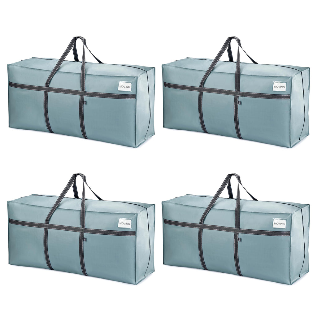 VENO Heavy Duty Moving Bags – 4 Pack Oversized Storage Totes, Light Blue