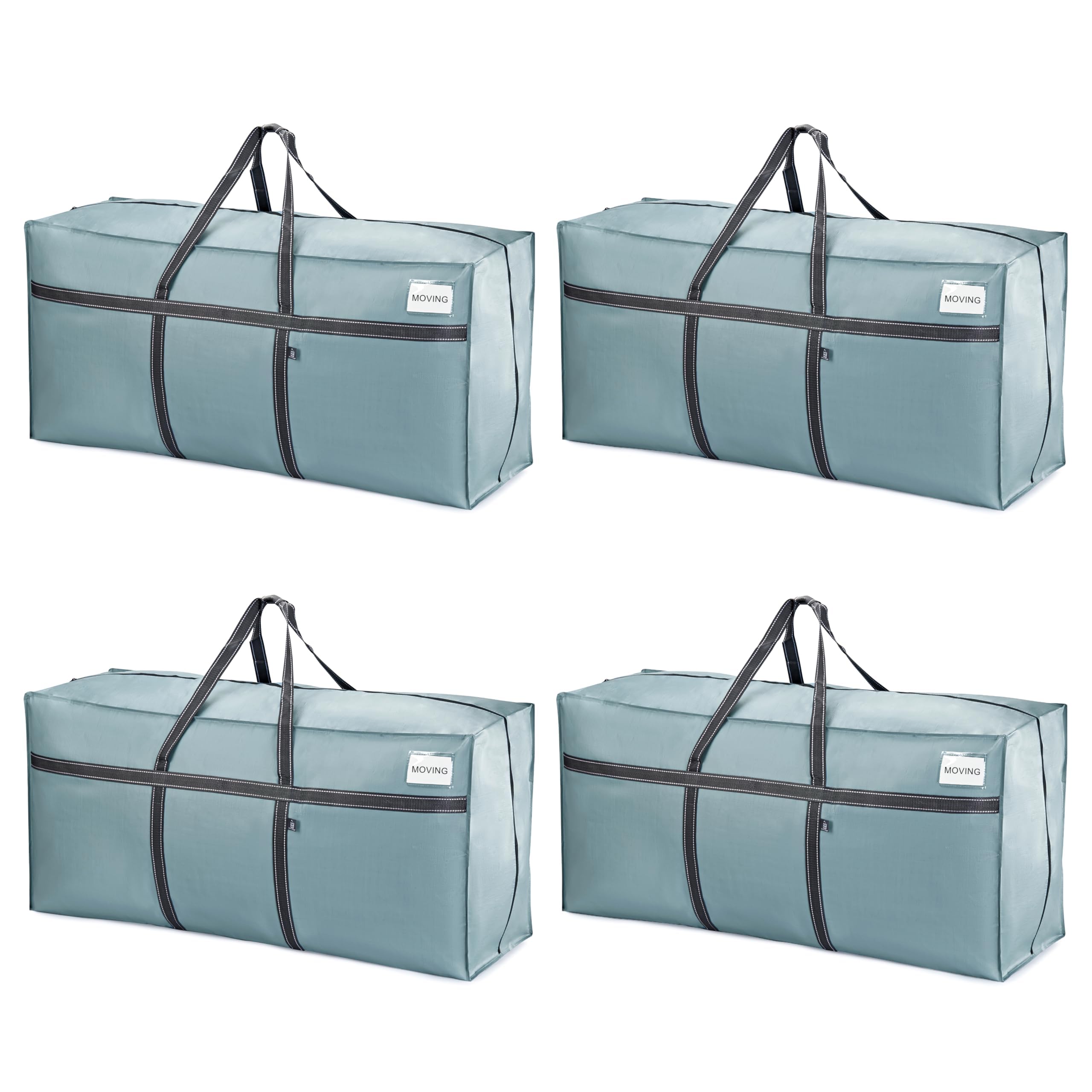 VENO Heavy Duty Moving Bags – 4 Pack Oversized Storage Totes, Light Blue
