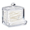 Relaxdays Cotton Swab Storage Box – Acrylic Bathroom Dispenser, Clear