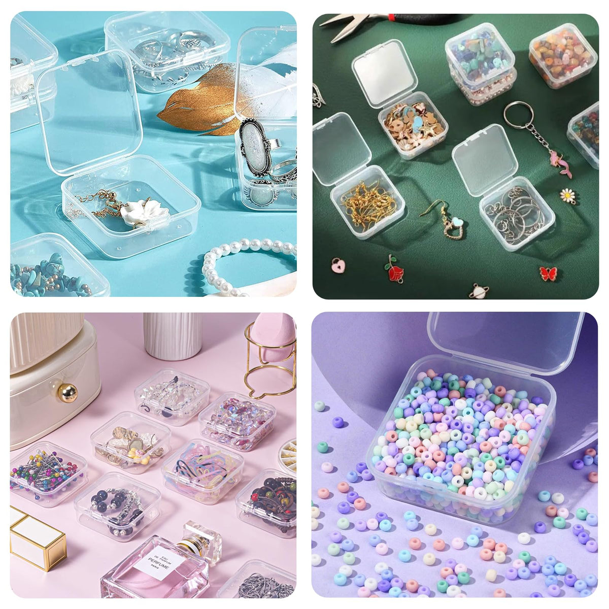 UNINGYI Bead Organiser Storage Box, Small Storage Boxes with Lid Small - image 3