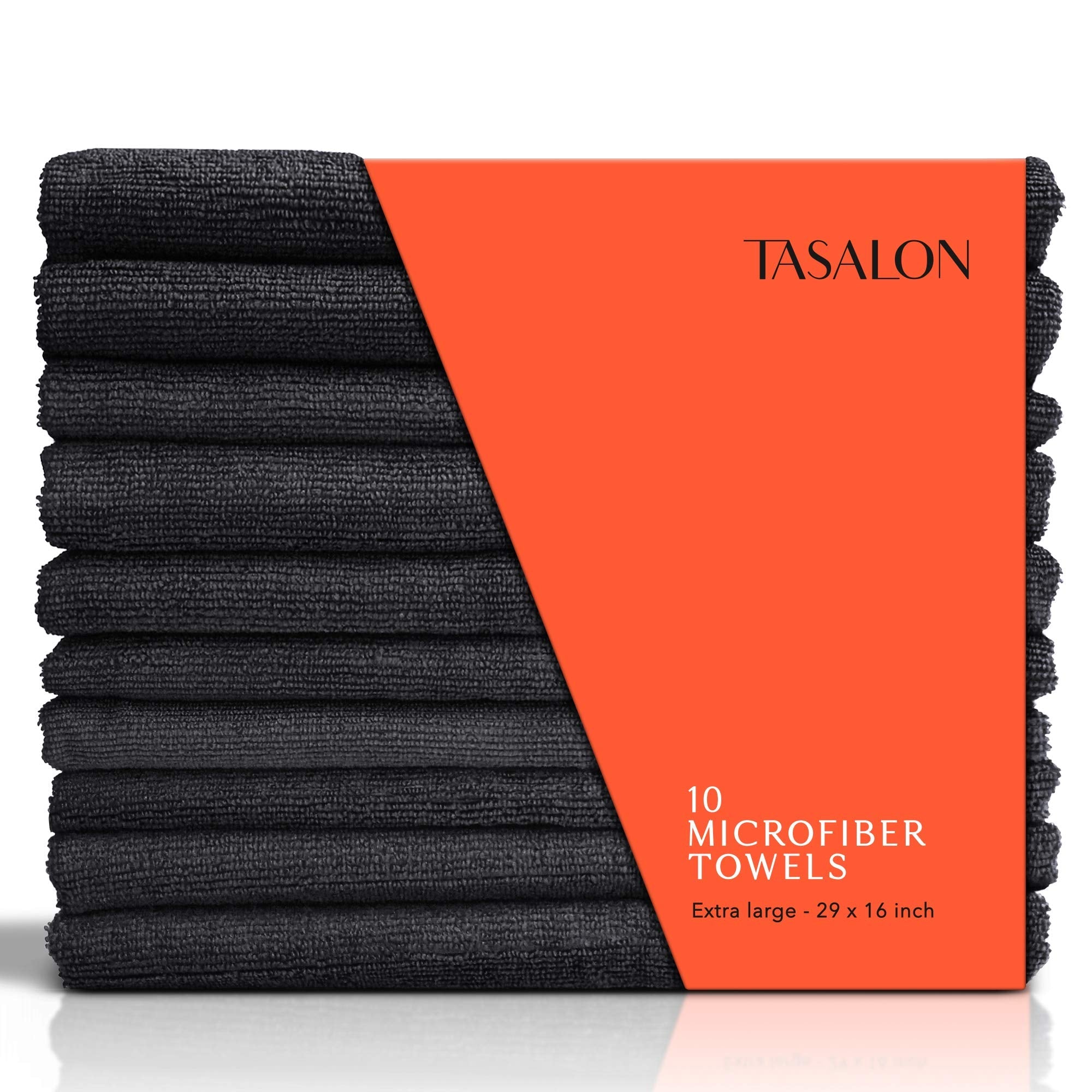TASALON Microfiber Hair Towel 10-Pack | Quick Dry Salon Towels, 29x16"