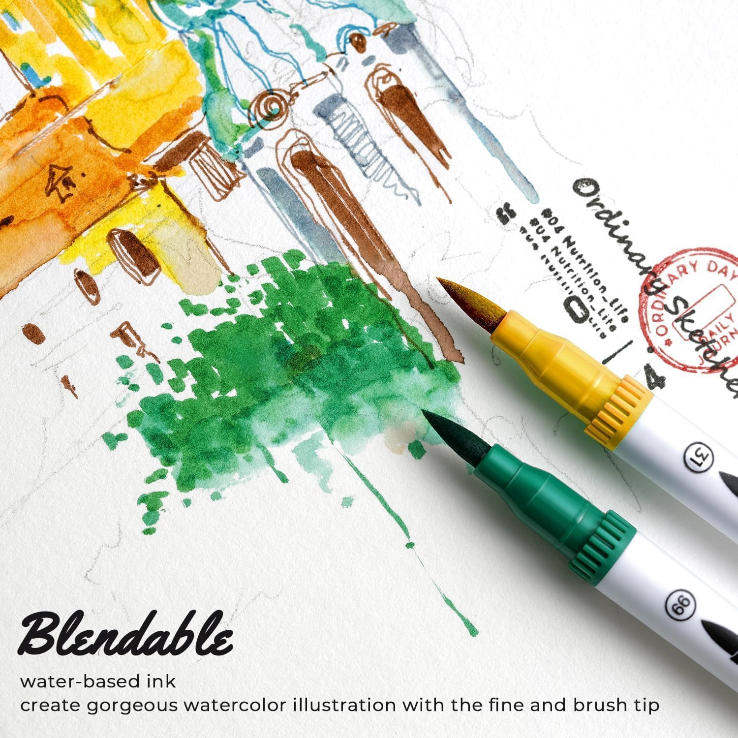 Ohuhu 160 Colours Dual Tip Markers | Fine & Brush Water-Based Art Pens