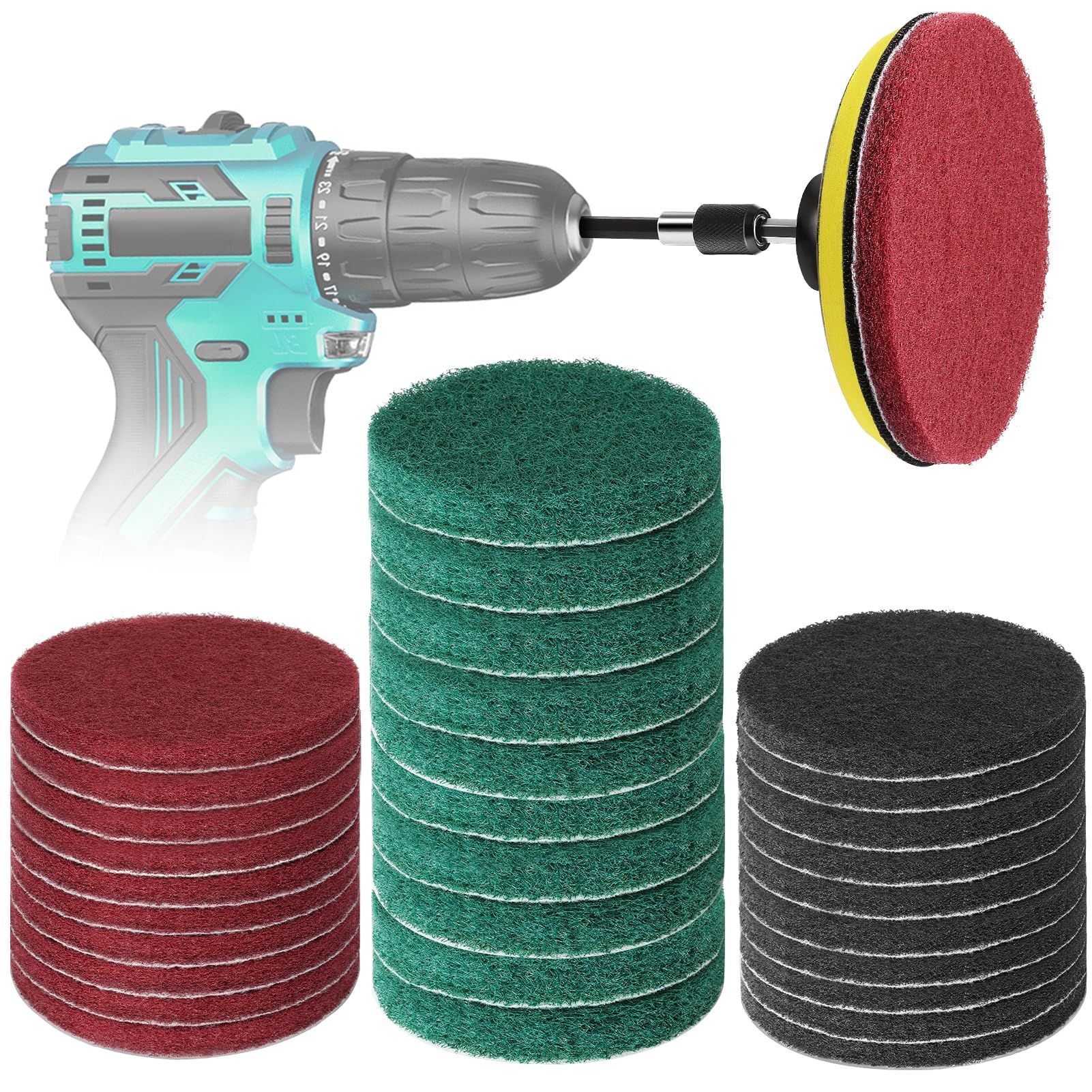 GOH DODD 30-Piece 5 Inch Power Scrub Pads Drill Attachment Kit