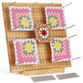 Coopay 11 Inch Bamboo Crochet Blocking Board for Granny Squares with Stand