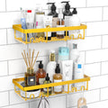 Jolof Store Shower Caddy 2 Pack – Gold Rustproof Adhesive Shelves