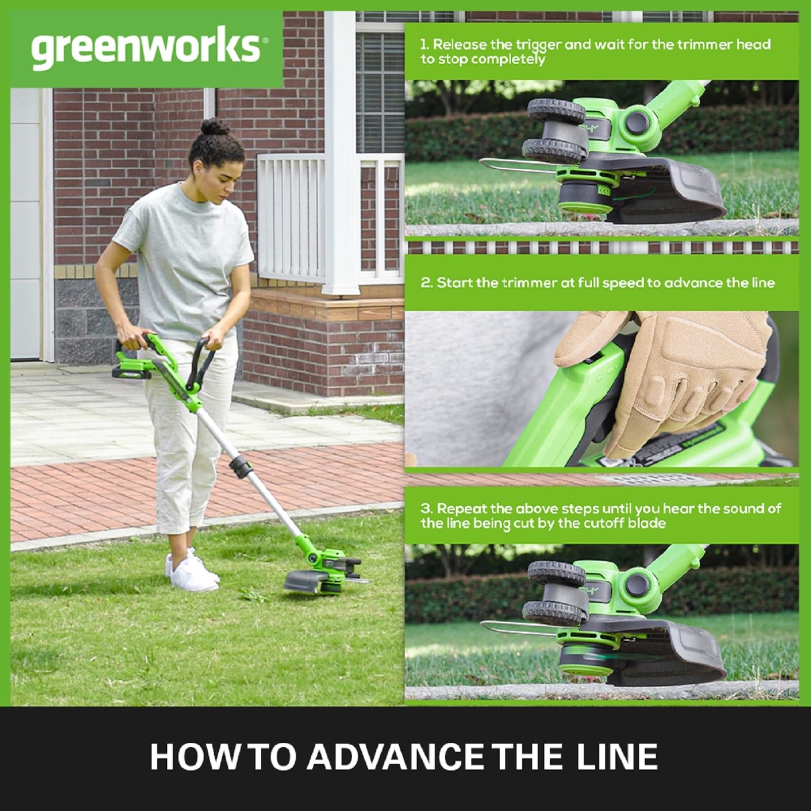 Greenworks 40V Cordless Grass Trimmer & Edger | 33cm Cutting Width