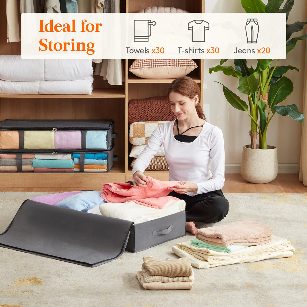 Lifewit 3 Pack Under Bed Storage,65L Clothes Storage Bags with Clear Window - image 4