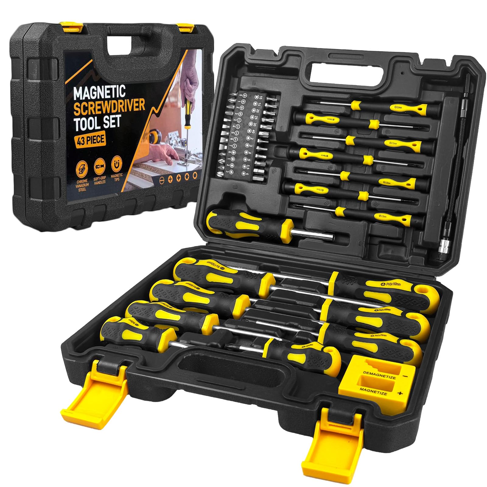 ZBXSNK 43pcs Magnetic Screwdriver Set | Chrome Vanadium Steel Tools