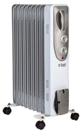 Russell Hobbs 2000W Oil Filled Radiator | 9 Fin Portable Heater - White