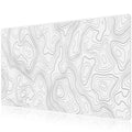 JIALONG Large Gaming Mouse Pad – White Topographic Desk Mat, 35.4x15.7"