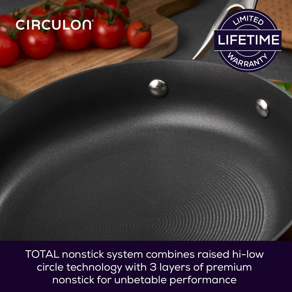 Circulon Style Hard Anodised Non-Stick Sauteuse Pan | 24cm/2.8L Black