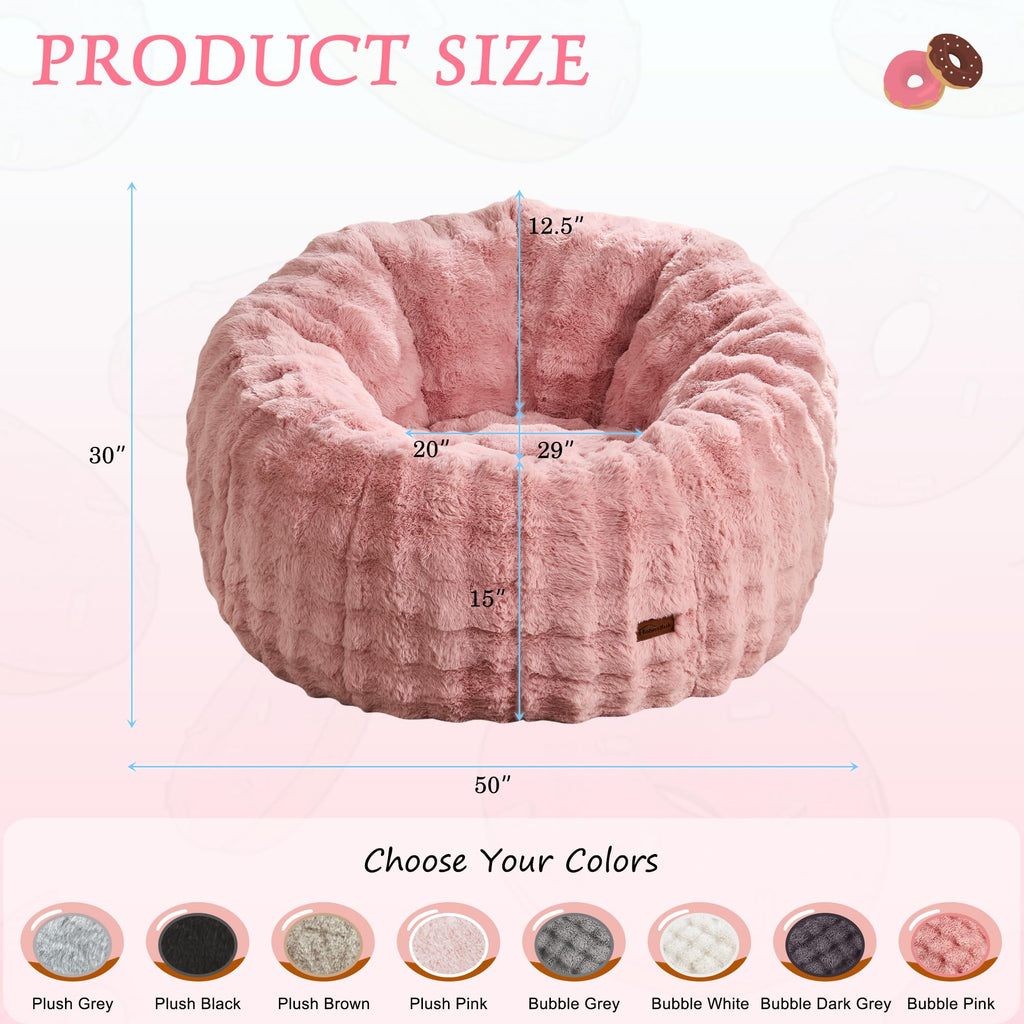 Hobestluk Large Bean Bag Chair for Adults Donut-Shaped Comfy Sofa Couch - image 2