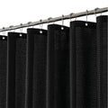 Meioro Black Waffle Shower Curtain – Heavyweight Fabric with Hooks, 180x240cm