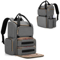 Luxja Nail Polish Organizer Backpack - Holds 70 Bottles & Lamp, Gray