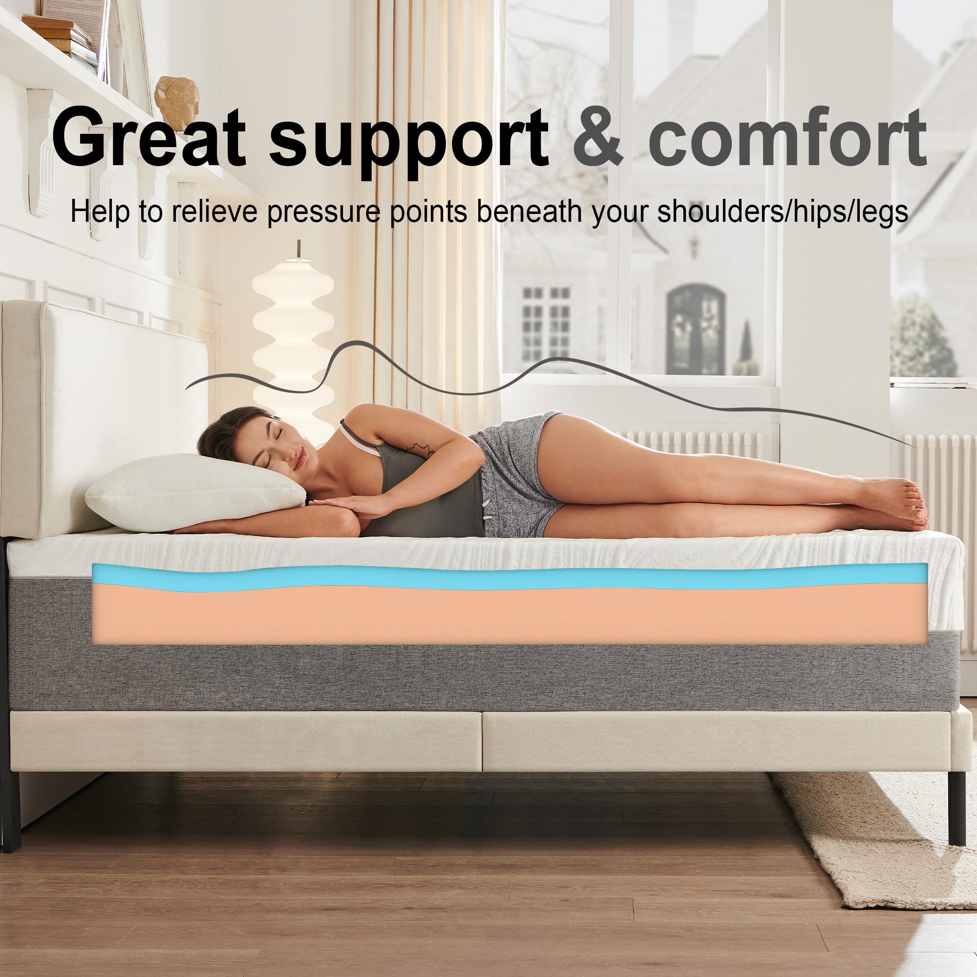 Twirest Single Memory Foam Mattress - Medium Firm Breathable - 90x190cm