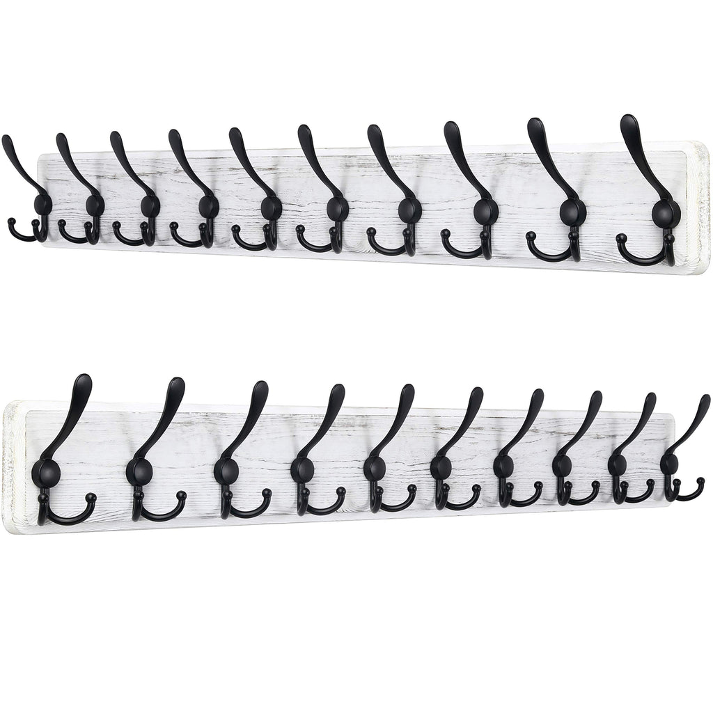 SKOLOO Coat Rack Wall Mounted - 38.3'' Long, Pack of 2, Wooden, Heavy Duty, Rustic Coat Hooks for Wall - image 1
