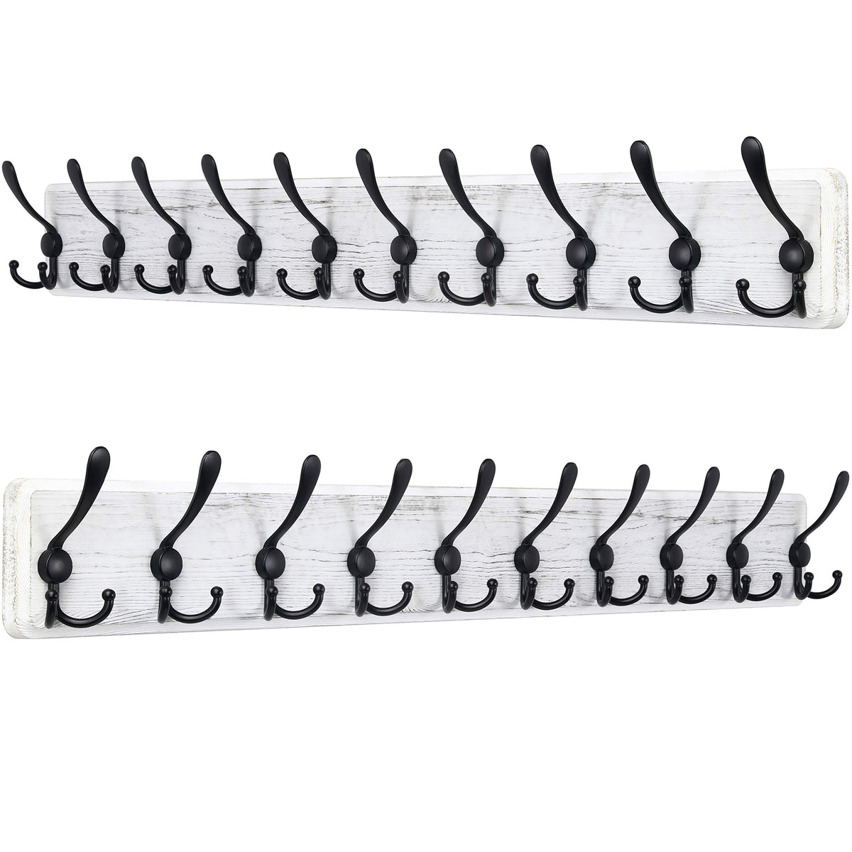 SKOLOO Coat Rack Wall Mounted - 38.3'' Long, Pack of 2, Wooden, Heavy Duty, Rustic Coat Hooks for Wall - image 1