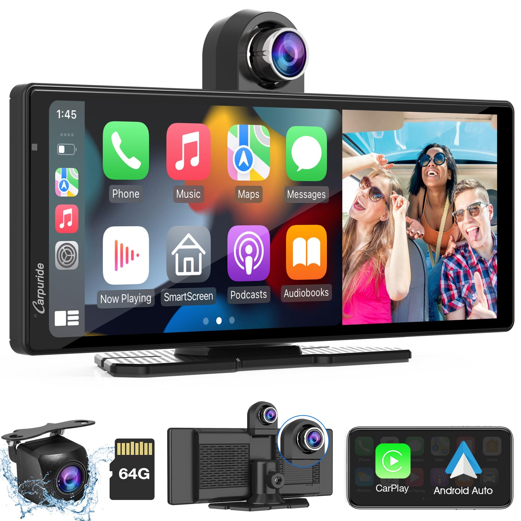 Carpuride W903 9.3" Wireless CarPlay & Android Auto with 4K Dash Cam
