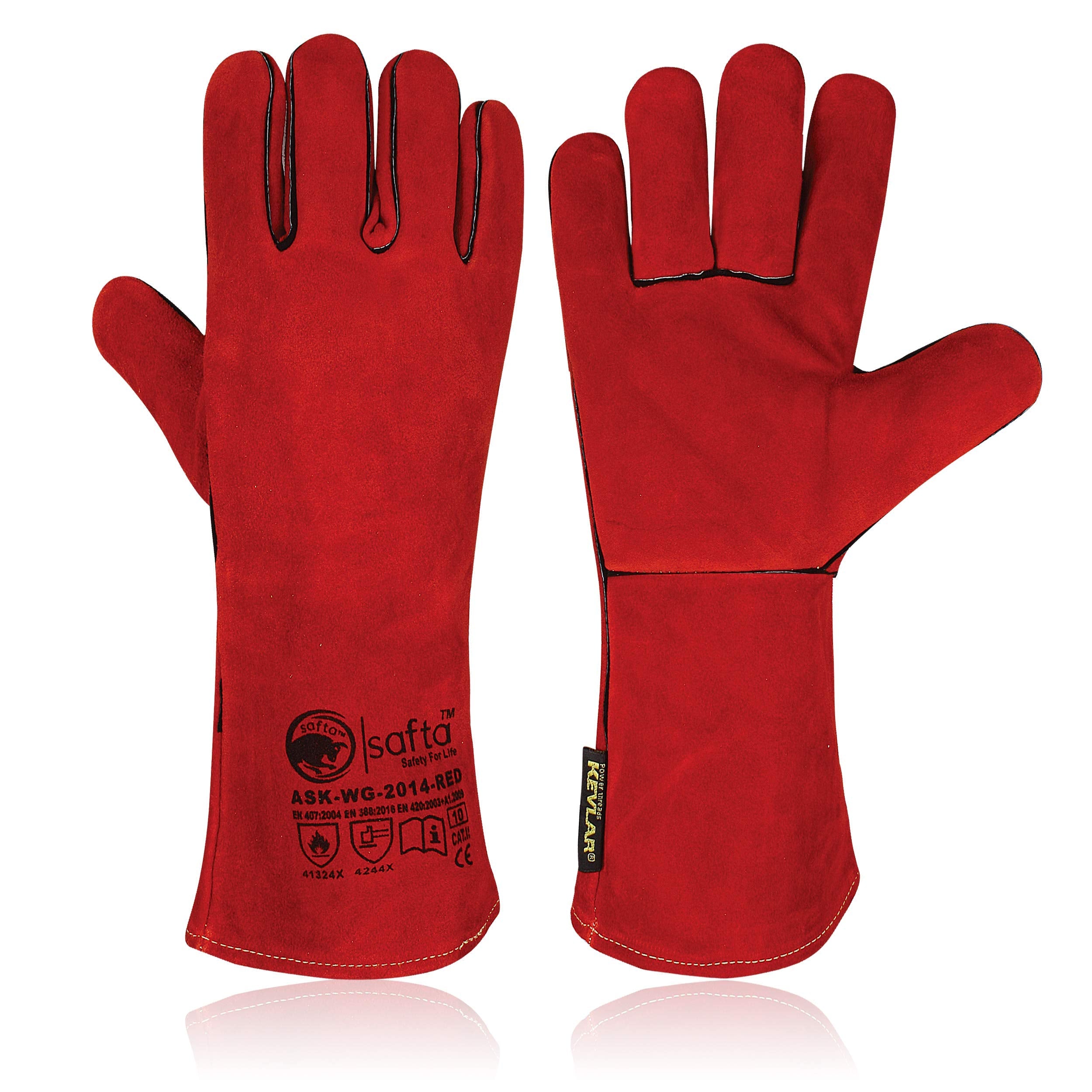 SAFTA Extreme Heat Resistant Welding Gloves | 14" Fireproof Leather