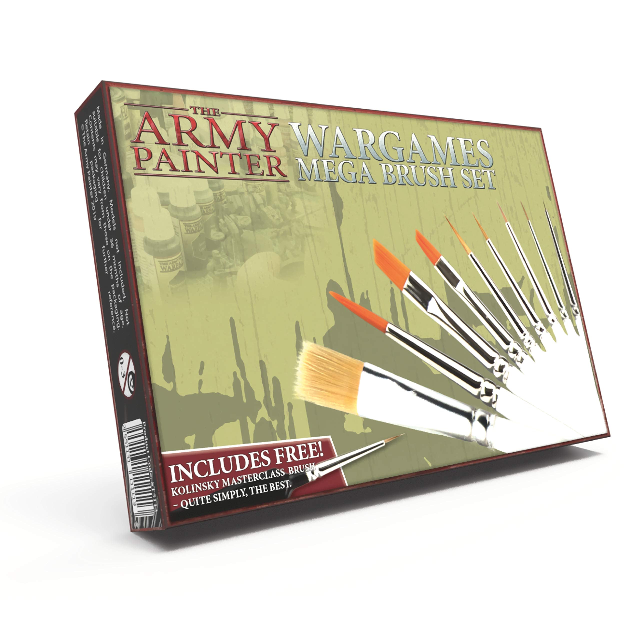 The Army Painter Wargames Mega Brush Set – 10 Miniature Paint Brushes