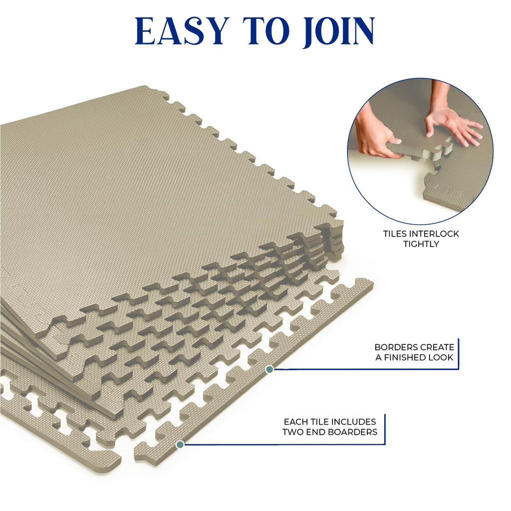 Ediesi EVA Foam Gym Floor Mats – 18 Piece Puzzle Exercise Mat Set